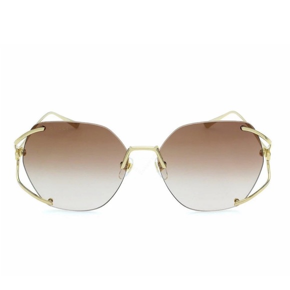 Gucci 💅✨ Brown Gradient Gold GG Lens 59 15 130 Women's Sunglasses GG0651S 005 - Picture 16 of 16